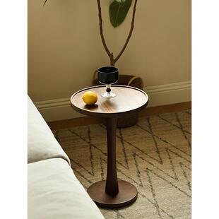 愫墨实木原木原创边几小茶几沙发边几小圆桌简约北欧移动小圆桌子