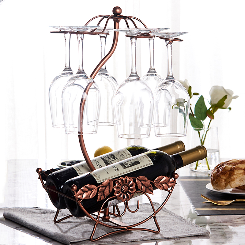 红酒架摆件红酒高脚杯架悬挂倒挂架子家用酒柜装饰品W置物架红酒