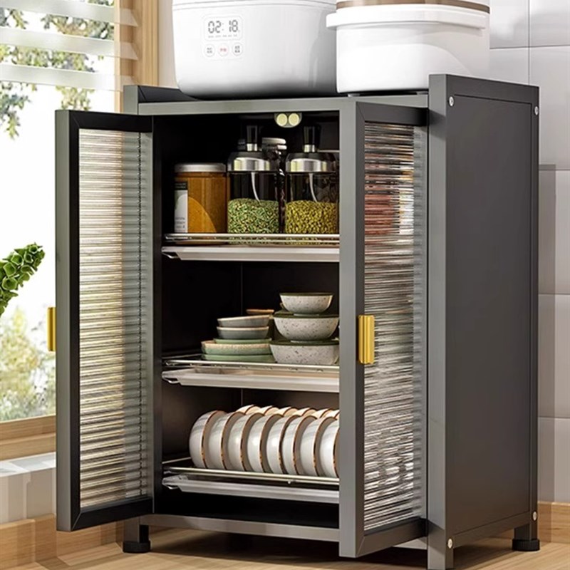 厨房碗碟置物架多功能碗架t沥水收纳柜家用带门盘碟筷子台面收纳