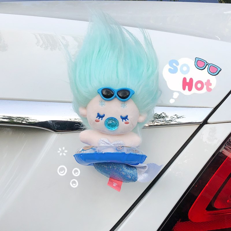 美人鱼汽车挂件车外玩偶挂车尾公仔后备箱装饰车S顶摆件车内饰品