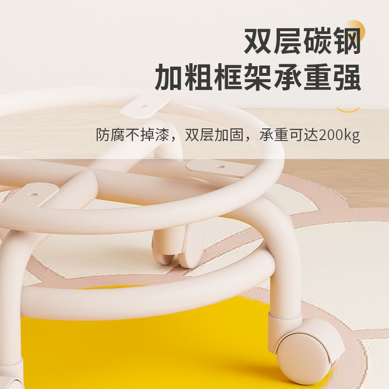 滑轮矮凳万向轮j小凳子带轮儿童学步凳子美缝椅子圆凳板凳带娃神
