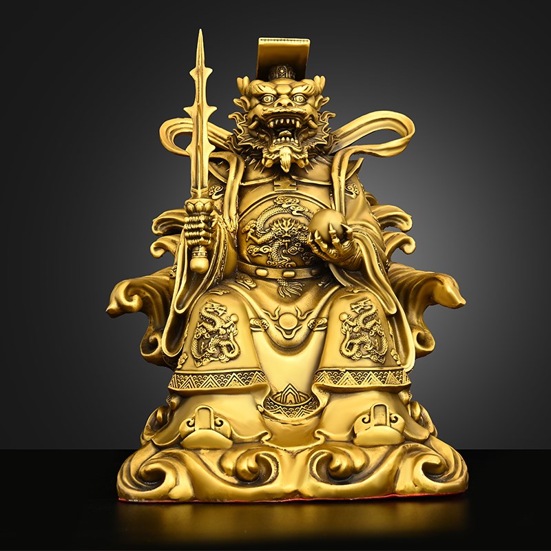 纯铜龙王爷摆件东海龙王四海龙王B财神家用装饰神像大号坐龙王铜