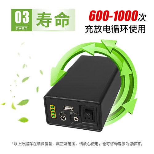 锂电池24V大容量5v44800毫安小体积移动电源灯带音响监控12伏电瓶