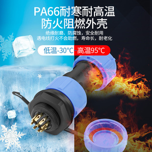 SP13 21航空插头插座航空接头防水连接器公母对接头2 5芯