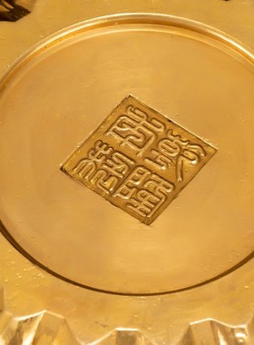 聚宝盆纯铜招财家用实心聚宝盆五福铜盆聚客厅办公室开业礼品大号