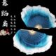 真丝水墨扇双面舞扇孤月杳然墨蓝渐变扇子古典民族舞舞蹈扇跳舞扇