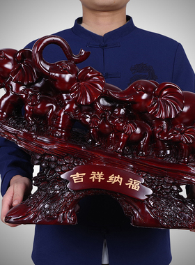 大象摆件招财子母象家居客厅电视柜玄关酒柜O装饰乔迁新居办公礼