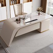 书桌轻奢现代高端家用岩板工作台美容院医美咨询桌女老板桌办公桌