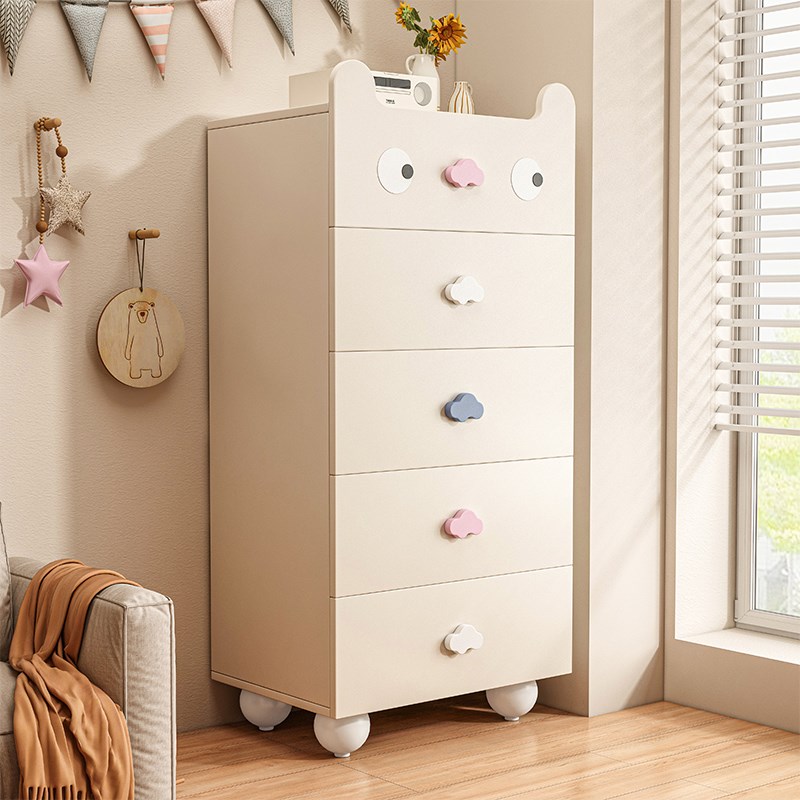 儿童斗柜卧室床头柜收纳柜床尾置物E柜客厅靠墙储物柜子实木五斗