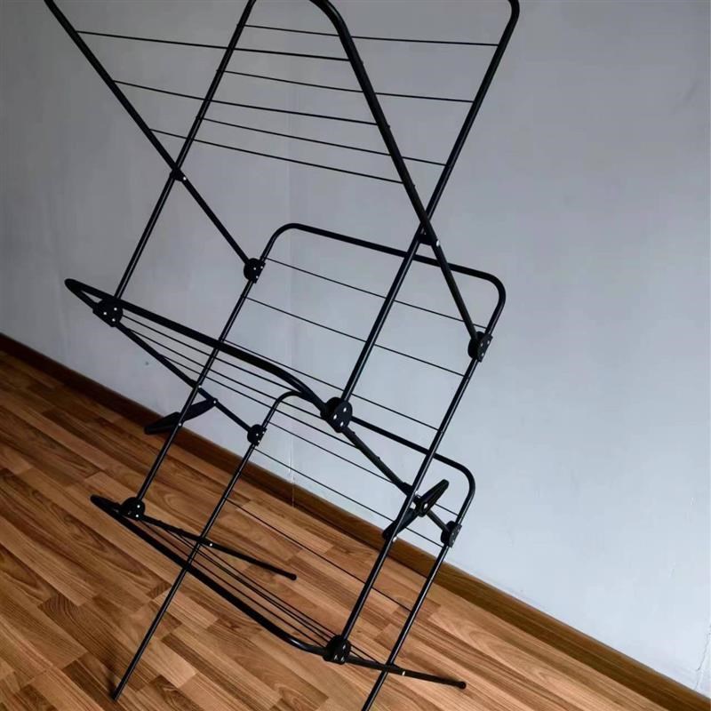 抖音X型晾衣架黑色哑光X可折叠新款