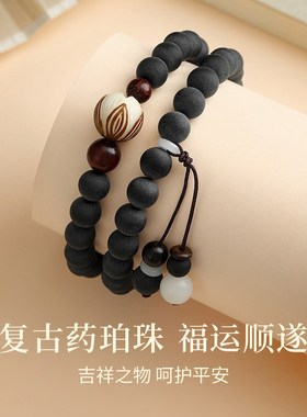 莲花菩提珠手链男女念珠绕指柔手串盘珠文玩佛珠送男友S