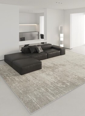 灰色客厅地毯高级轻奢防水免洗可擦沙发茶几毯耐脏现代极简地垫