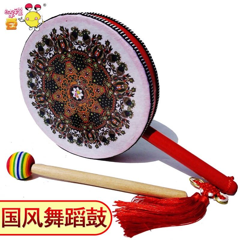 国风舞蹈鼓 民族双面鼓手鼓中国元素节目道具广场舞手柄鼓