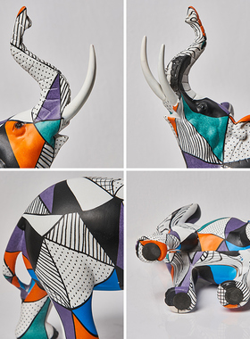 抽象艺术大象摆件高级感家居饰品客厅玄关酒柜电视柜装饰轻奢