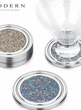 摩登MODERN轻奢水晶杯垫托玻璃杯子垫水杯咖啡水晶钻石杯隔热垫