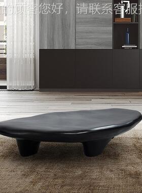 志光鹅石茶几诧卵风色黑异形北欧设计师款寂客厅E6001网红茶几工