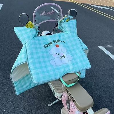 可爱小熊电动车挡风被冬季加厚保暖爱F玛雅迪小型电瓶摩托车防风