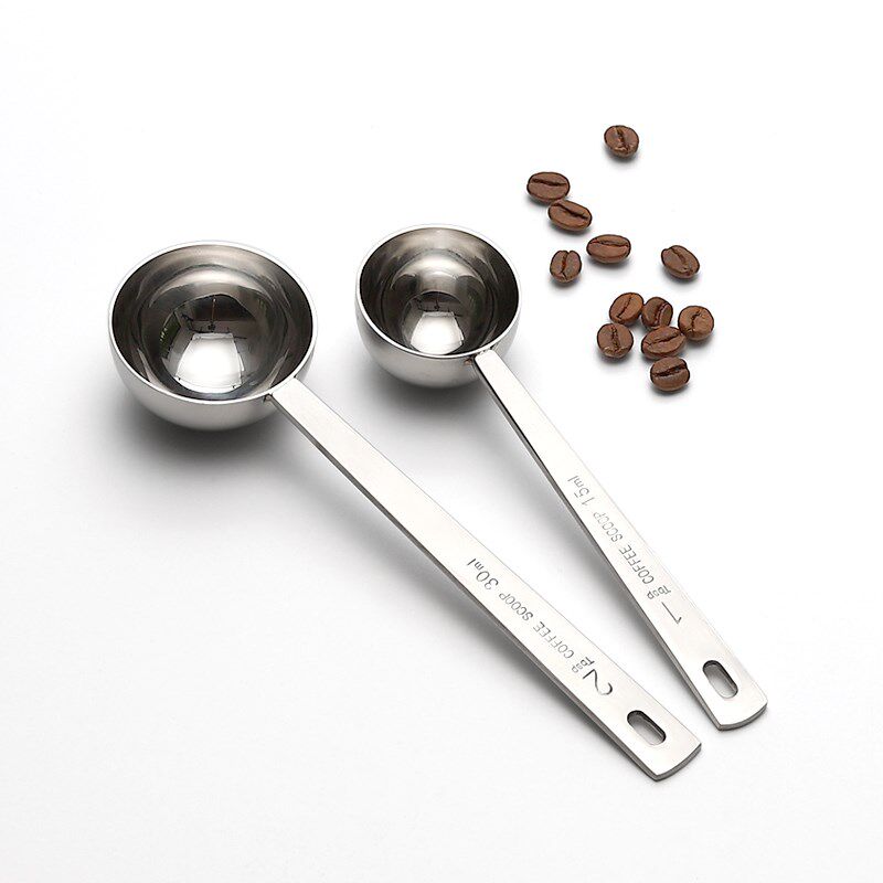 304不锈钢圆量勺15ml咖啡豆粉30毫升茶叶奶粉蛋白粉定量匙