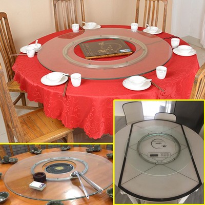 火锅钢化玻璃转盘底座不锈钢餐桌轴承酒店圆桌面转芯器旋转轨道厚