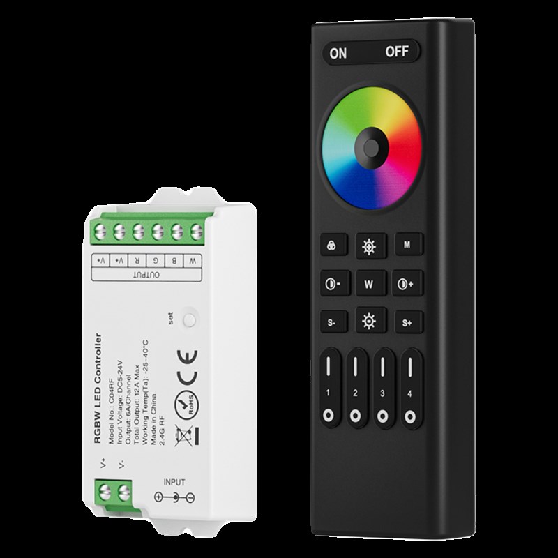 led遥控RF调光2.4G控制器12v24v灯带调节开关单色RGBW发光字模块