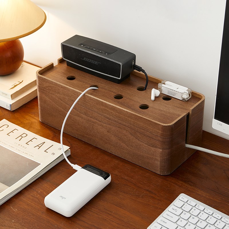 电线收纳盒插座电源线集线盒插线板桌面理线盒P插排遮挡装饰遮丑