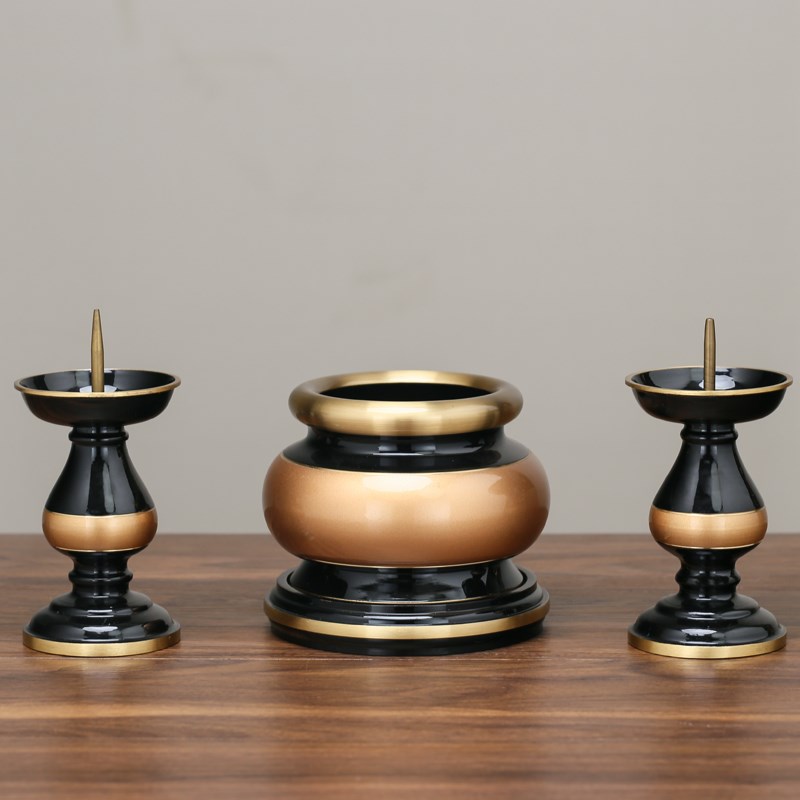 纯铜烛针a蜡烛台底座家用室内铜香炉蜡台长明佛前供奉灯灯座一对