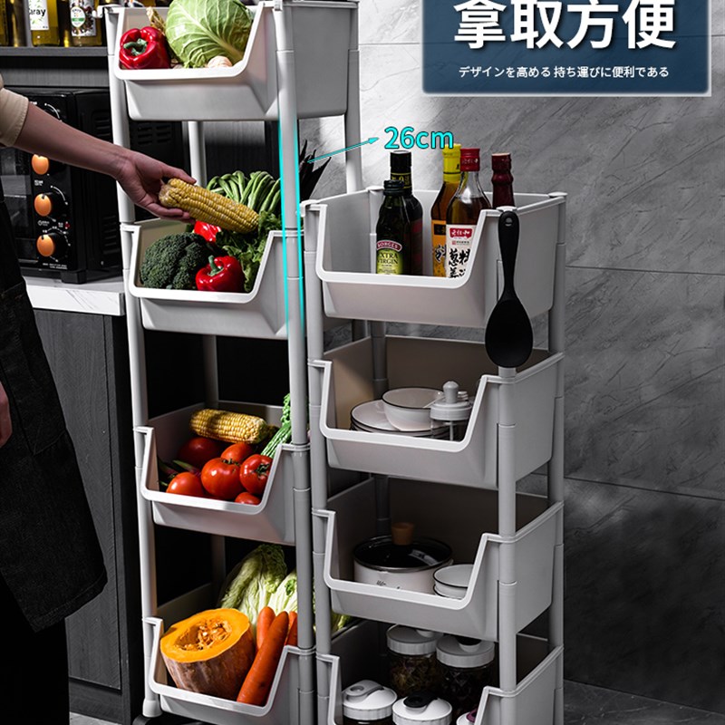 厨房蔬菜置物架收纳筐落地式y多层塑料家用大全用品菜架菜篮子架