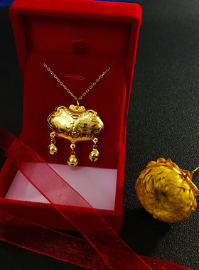 镀金仿金宝宝金色锁H小孩长命富贵锁