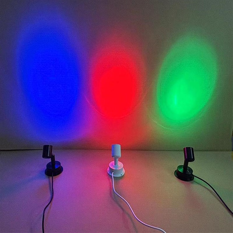 红绿蓝明装迷你S插头小射灯3W展示柜珠宝酒柜氛围灯5V小夜灯