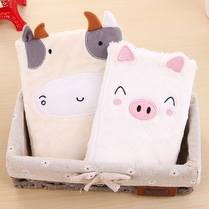 金谷可爱毛绒笔记本暖手少女心小清新创意手帐本笔记本记事本日记