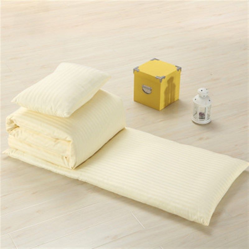 定制幼儿园被子三件套纯色全棉段条宝宝午睡儿童床上用品含芯冬被