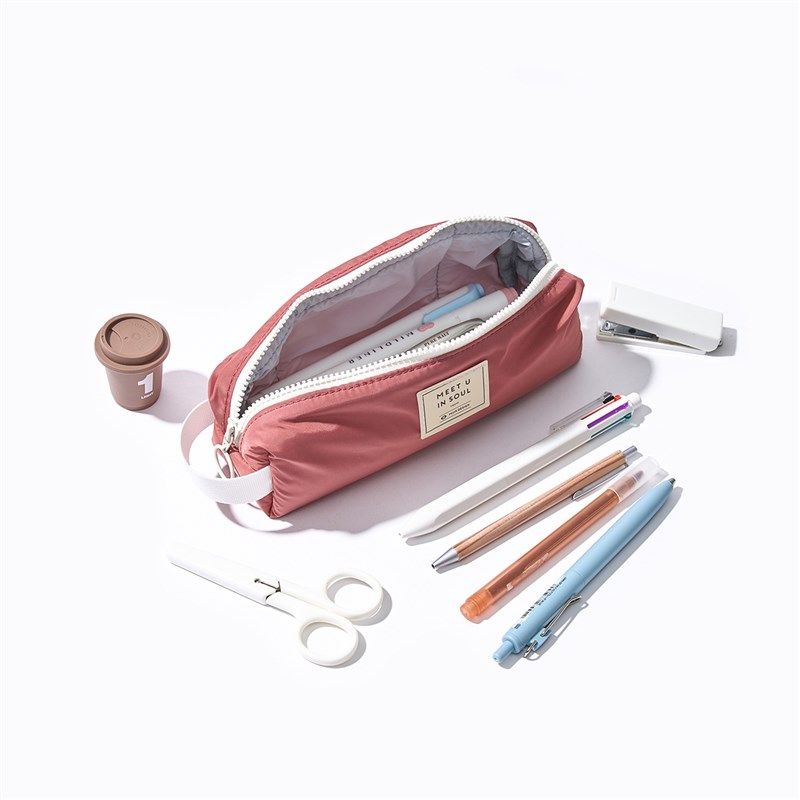 MUIS目意思简约纯色日系小法棍笔袋初高中男女大学生大容量文具盒