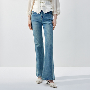 高腰喇叭牛仔裤 春秋新品 商场同款 N137B43695 时菲菲