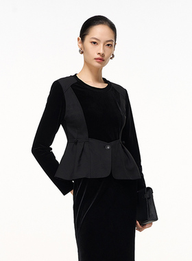 【时菲菲】商场同款春秋款进口丝绒收腰上衣N201A51273A