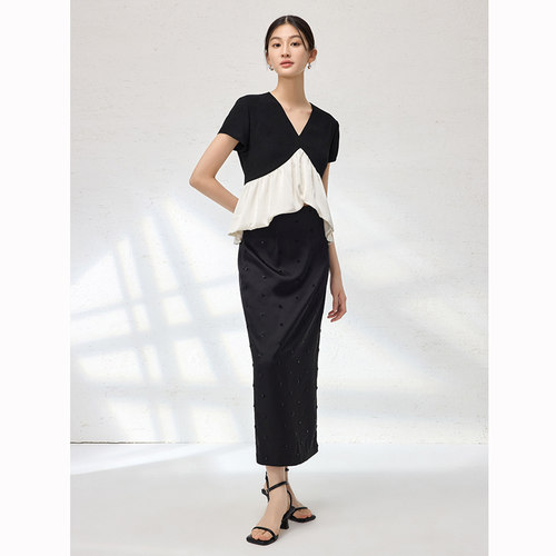 【时菲菲】商场同款夏季云朵下摆边设计两件套N204C52904