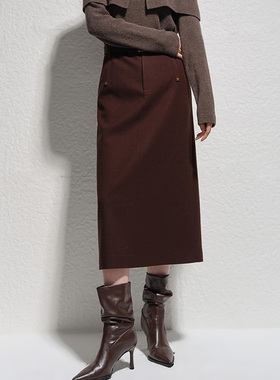 【时菲菲】商场同款冬季新品中长款直身半裙N1610A44528