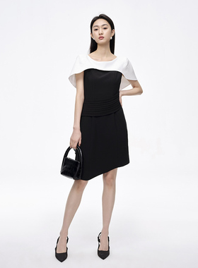【时菲菲】商场同款夏季新品黑白撞色连衣裙N194C42843