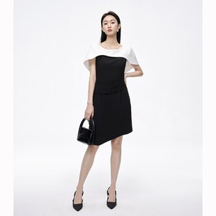 新品 夏季 商场同款 黑白撞色连衣裙N194C42843 时菲菲