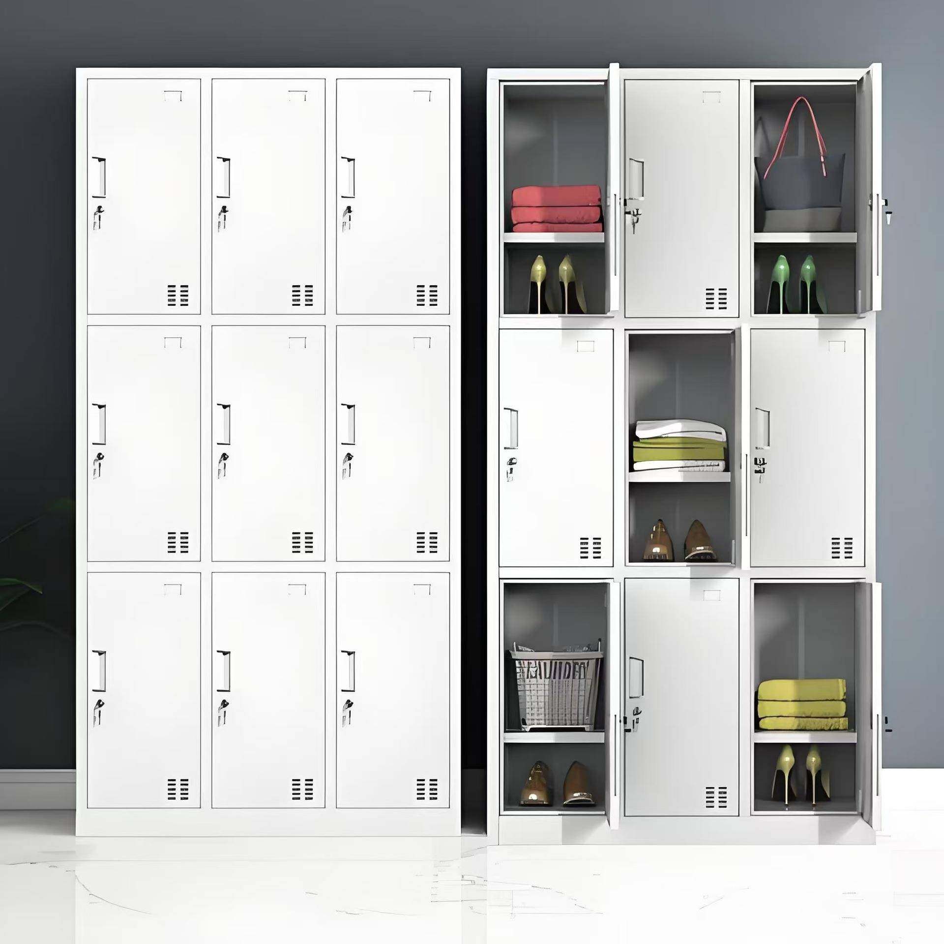 9门更衣柜九门铁皮更衣柜浴室员工单位学生宿舍储物柜