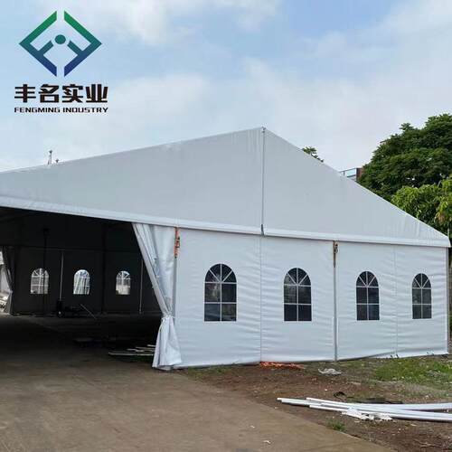 12m跨度户外庆典演出活动遮阳帐篷白色PVC抗紫外开业大帐篷