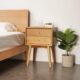 实木床头柜北欧橡木樱桃木简约现代卧室家具储物带抽屉云端床边柜
