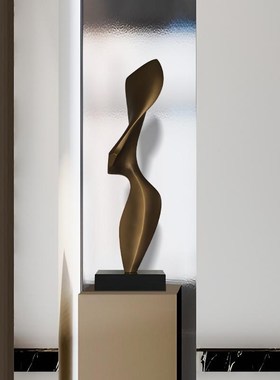 玄关雕塑摆件家居客厅创意抽象玻璃钢艺术品酒P店大堂楼梯过道装