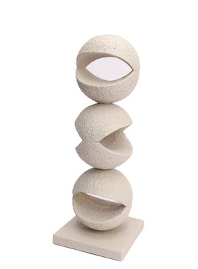 轻奢几何半圆镂空球体连环雕塑树脂摆G件茶几家居玄关桌面软装饰