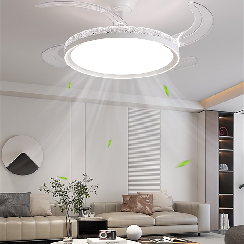 风扇灯2025现代极简主义客厅餐厅卧室F隐形吊顶风扇灯家用集成风