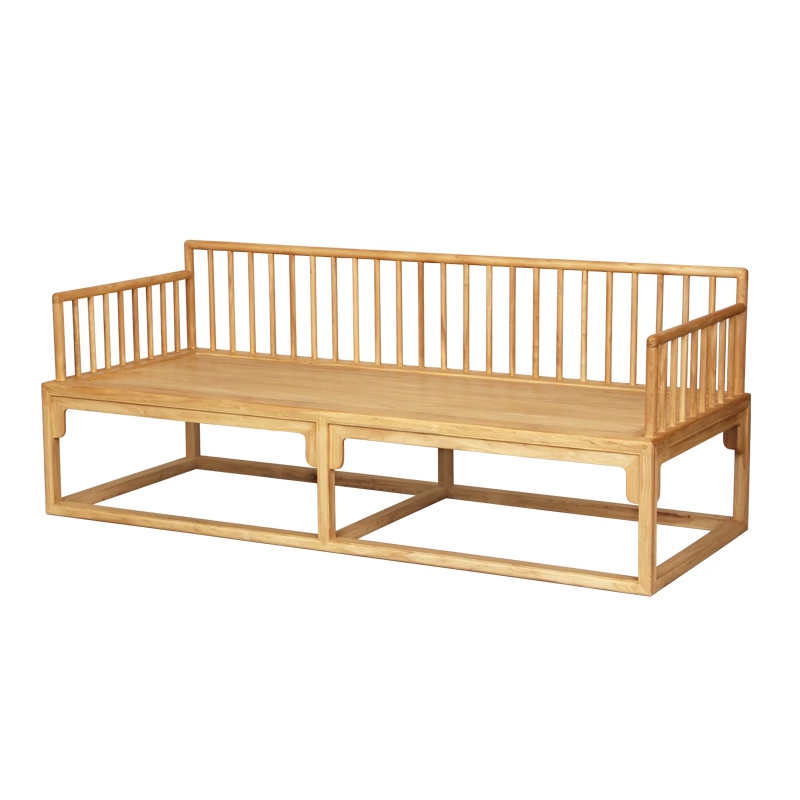 老榆木罗汉床实木打坐椅新中式沙发椅简约现代仿古禅W意美人贵妃