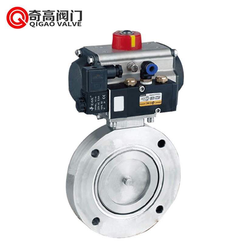 GIQ型气动高真空蝶阀304不锈钢C蝶阀 真空气动对夹蝶阀 双作用