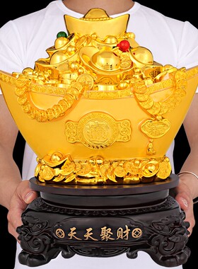 大号聚宝盆摆件客厅n装饰创意聚财存钱储钱罐店铺招财开业工艺礼