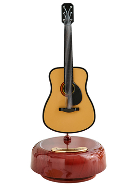 复古怀旧八音盒摆件吉他小提琴乐器模型小摆设Q音乐盒桌面家居装