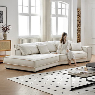 菲艺轩布达佩斯沙发意式极简异形客厅设计师豆腐块奶油风布艺沙发