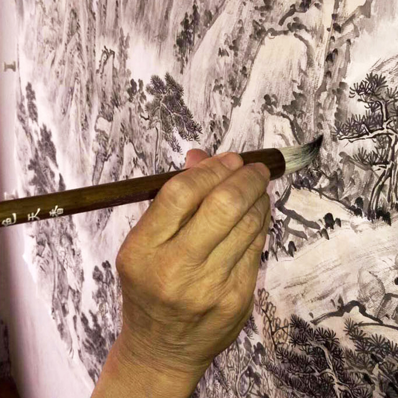 蒜头笔短锋毛笔鸡距笔篆隶书羊毫写意牡丹国画水彩专用初学者学生